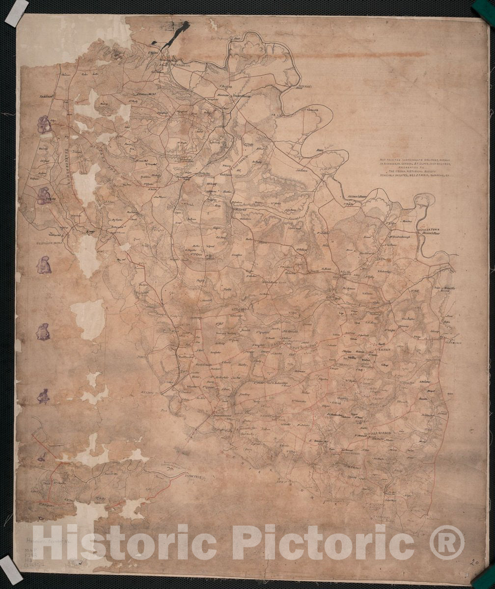 Historic 1864 Map - Map of Hanover County, Va.
