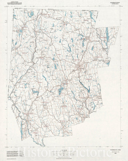 Historic 1976 Map - Litchfield County, Connecticut