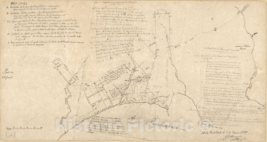 Historic 1798 Map - Map of The North Shore of Lake Pontchartrain Between Bayou Chenchuba and Bayou Lacombe, Louisiana