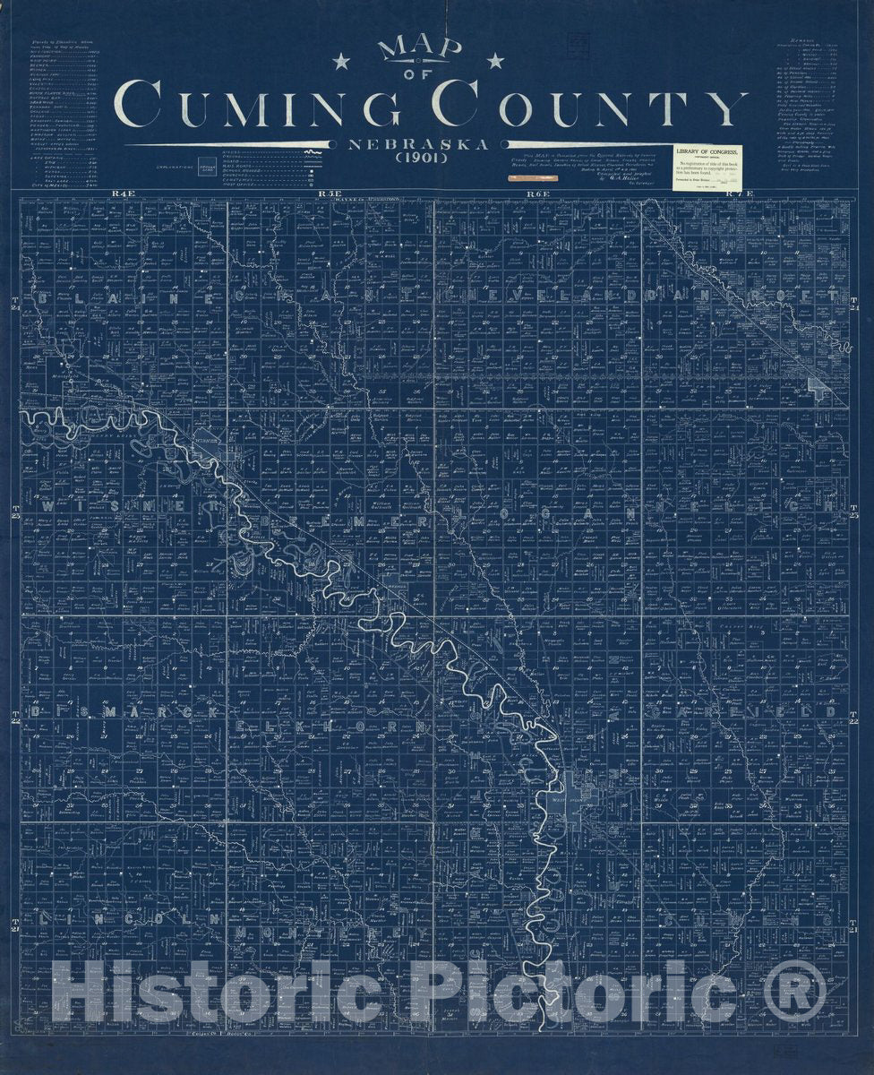 Historic 1901 Map - Map of Cuming County, Nebraska