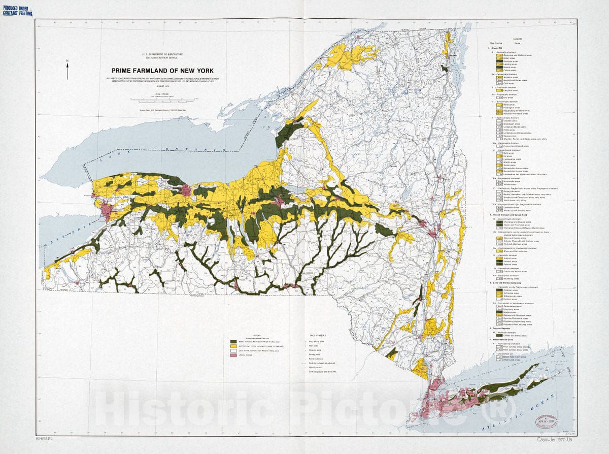 Historic 1977 Map - Prime farmland of New York