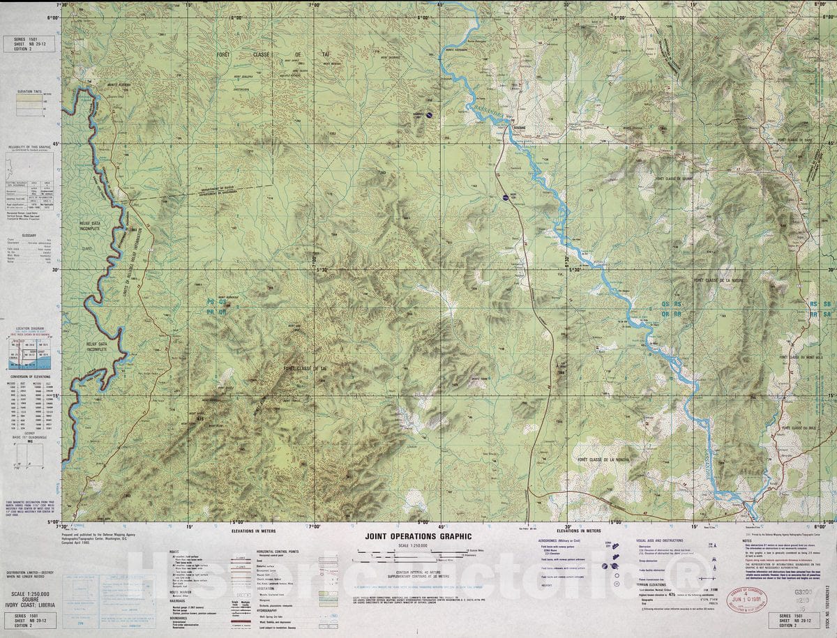 Historic Map - Joint Operations Graphic (Ground). - Soubr, Ivory Coast; Liberia