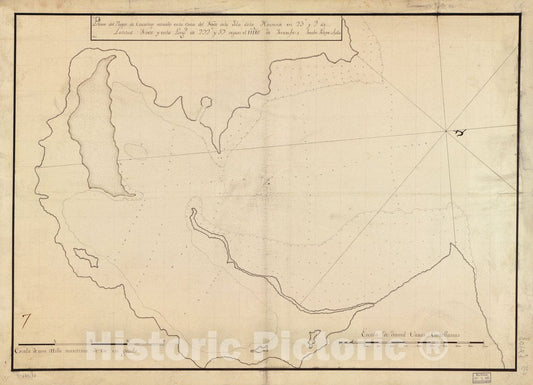 Historic 1700 Map - Plano del Puerto de CavaÃ±as en la Costa del Norte de la ysla de la Havana en 23 y 2 de latitud Norte y en la longd. de 292 y 59 segun el mro. de Tenerife