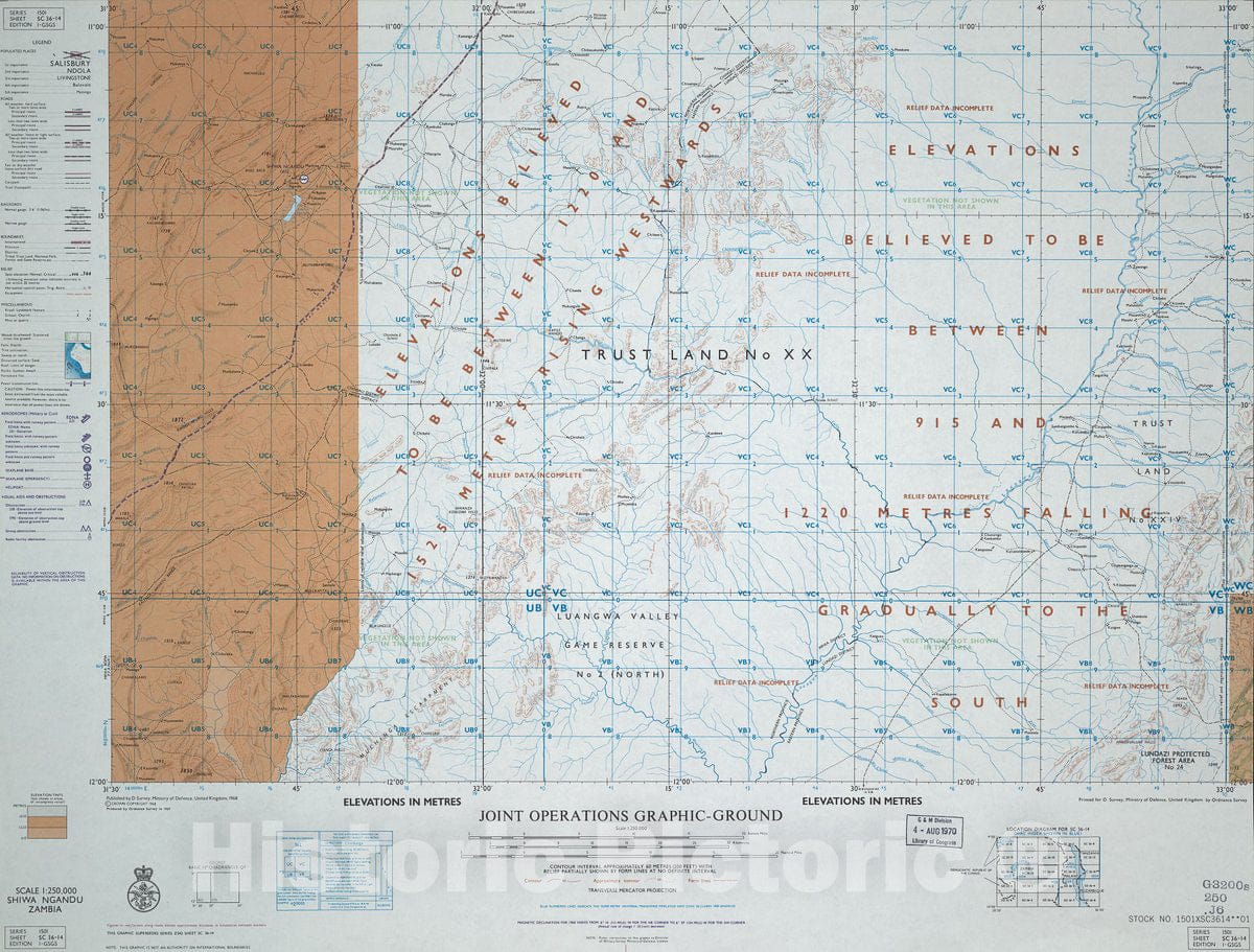 Historic Map - Joint Operations Graphic (Ground). - Shiwa Ngandu, Zambia