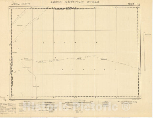 Map : Anglo-Egyptian Sudan 1934, East Africa 1:250,000, Anglo-Egyptian Sudan, sheet 44-A , Antique Vintage Reproduction