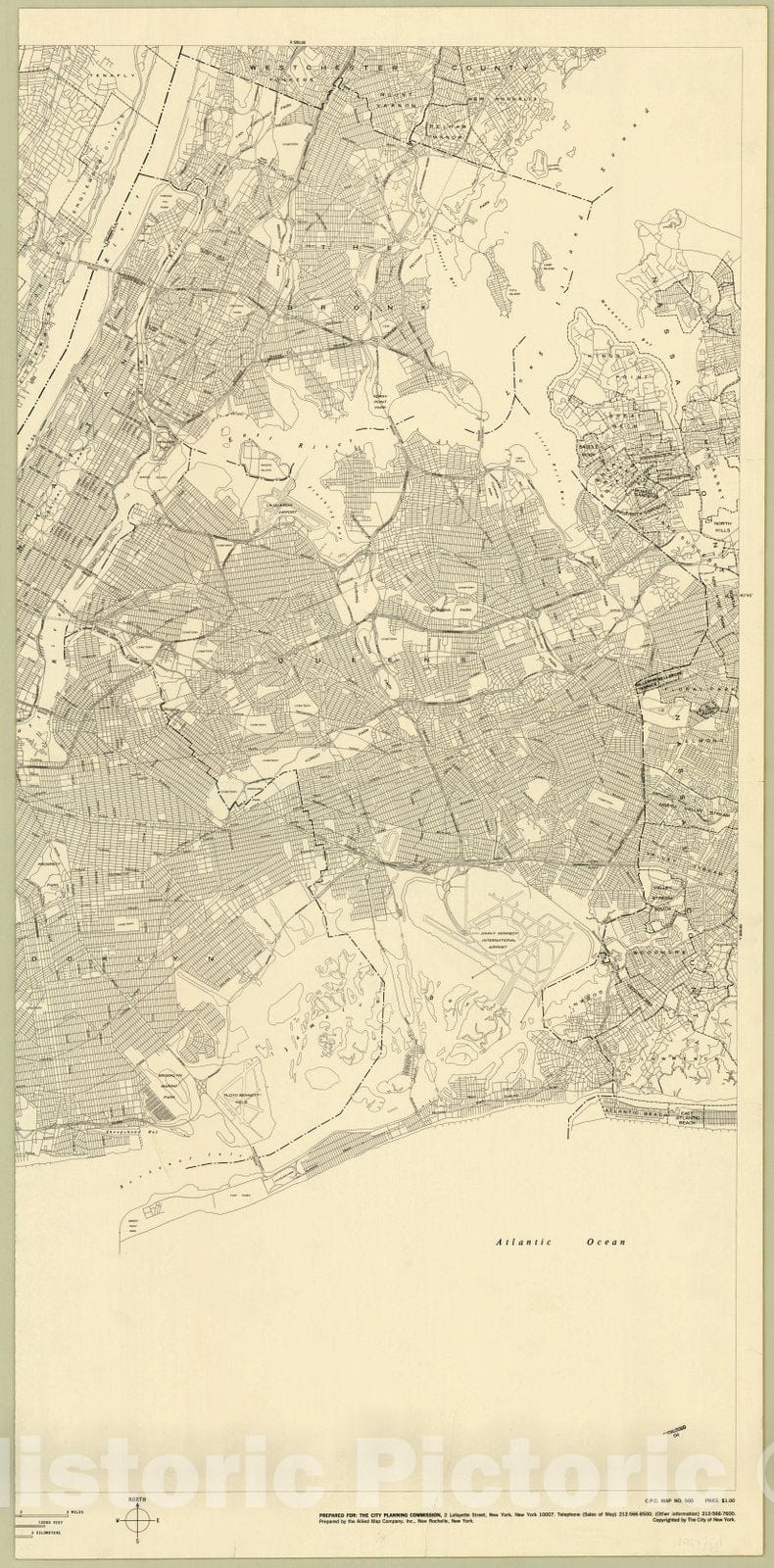 Map : New York, New York 1968 1, New York, N.Y., 1968 , Antique Vintage Reproduction