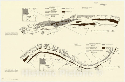 Map : Aswan reservoir 1968 1, Desert and river in Nubia : geomorphology and prehistoric environments at the Aswan reservoir , Antique Vintage Reproduction