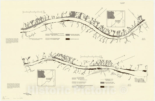 Map : Aswan reservoir 1968 2, Desert and river in Nubia : geomorphology and prehistoric environments at the Aswan reservoir , Antique Vintage Reproduction