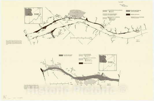 Map : Aswan reservoir 1968 3, Desert and river in Nubia : geomorphology and prehistoric environments at the Aswan reservoir , Antique Vintage Reproduction