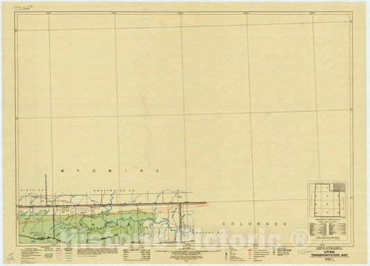 Map : Utah 1941 12, Utah transportation map : Highways, railroads, canals, air lanes and dredged channels , Antique Vintage Reproduction