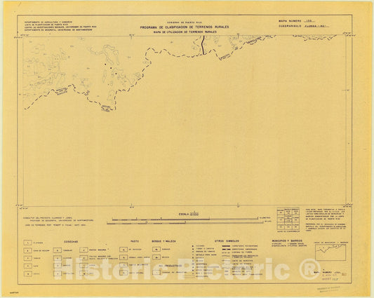 Map : Florida, Puerto Rico 1950, Cuadrangulo Florida NO 135 , Antique Vintage Reproduction