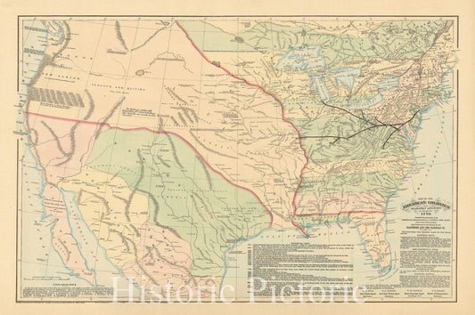 Map : United States 1875, Map of the American colonies and adjacent country as known in 1776 , Antique Vintage Reproduction