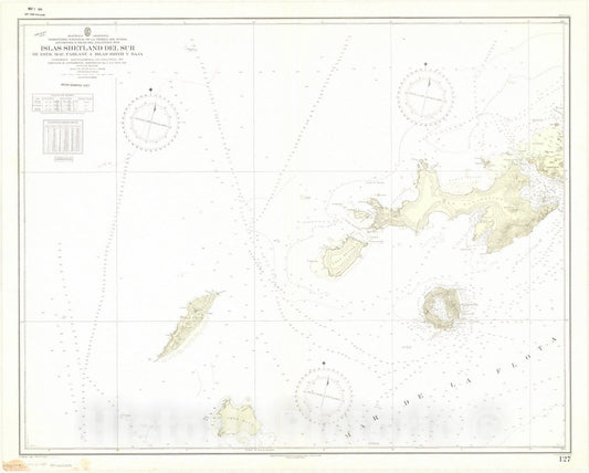 Map : South Shetland Islands 1957, Antique Vintage Reproduction
