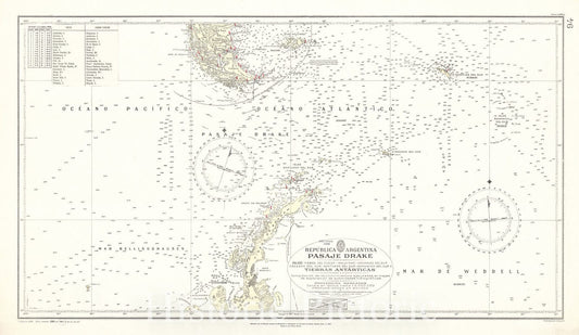 Map : Drake Passage 1964, Antique Vintage Reproduction