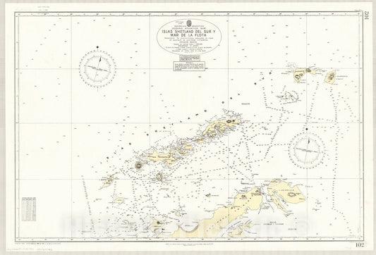 Map : South Shetland Islands, Antarctica 1964, Republica Argentina, Oceano Atlantico Sur, Islas Shetland del Sur y Mar de la Flota , Antique Vintage Reproduction