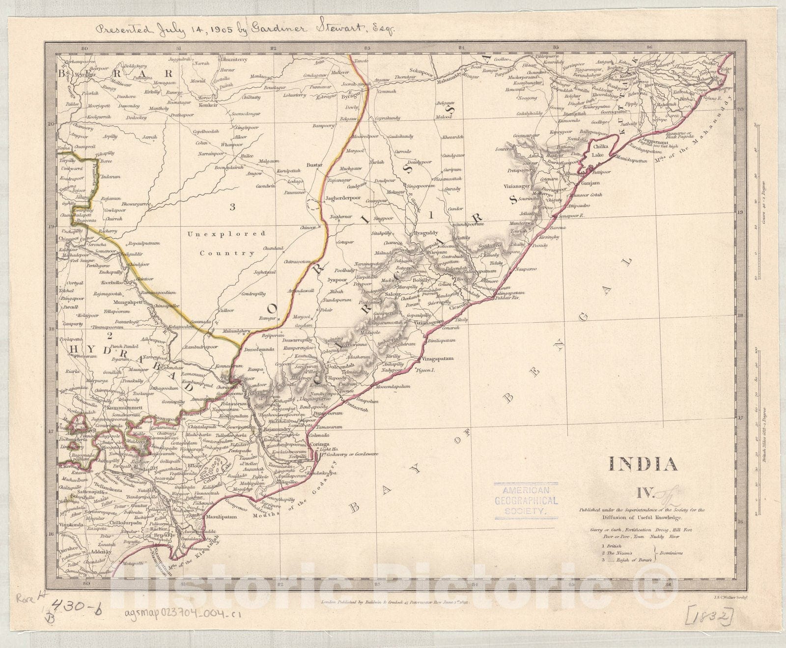Map : India and Ceylon 1853 9, India and Ceylon , Antique Vintage Reproduction
