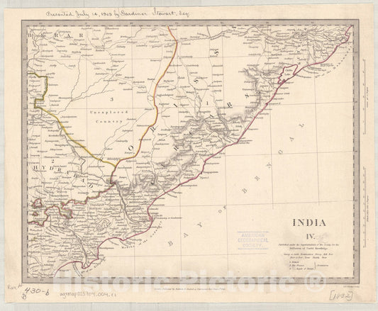 Map : India and Ceylon 1853 9, India and Ceylon , Antique Vintage Reproduction