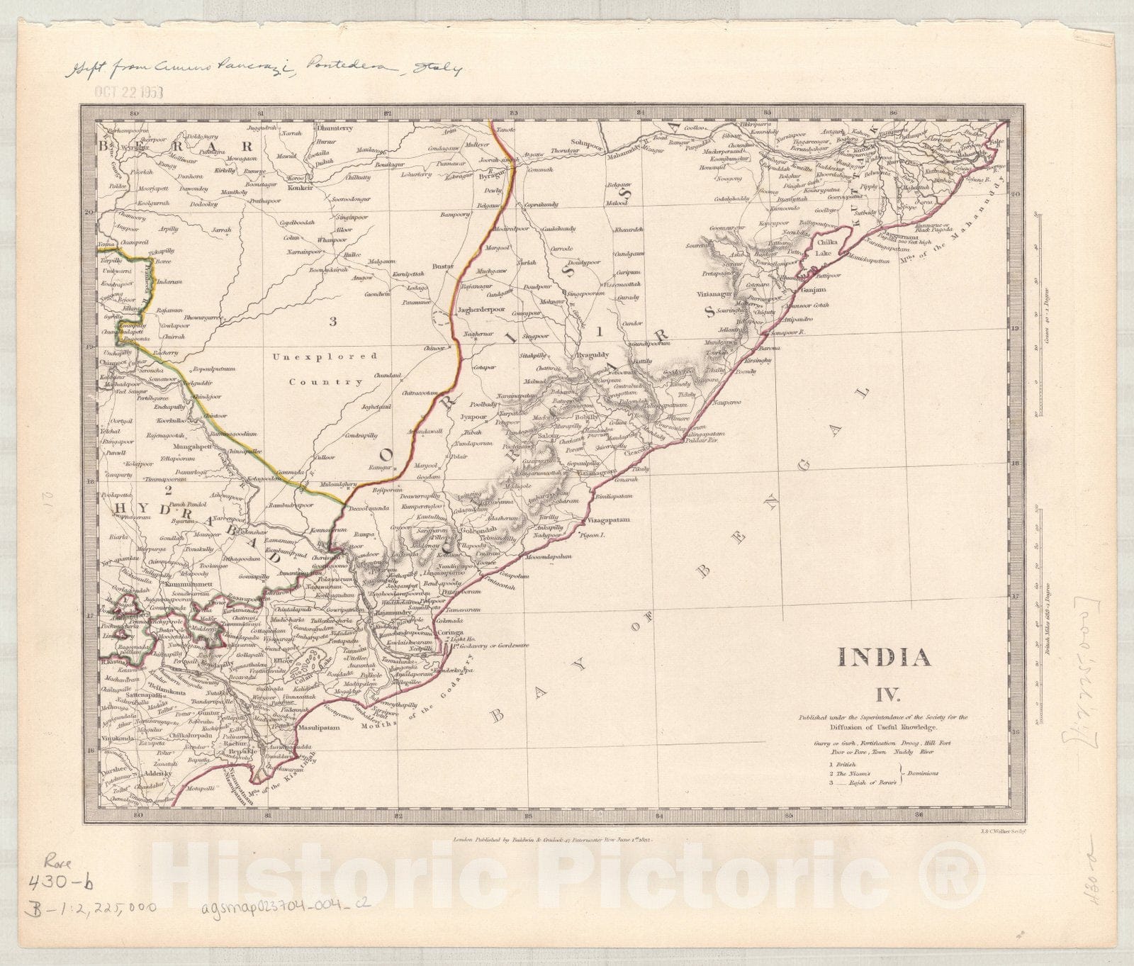 Map : India and Ceylon 1853 10, India and Ceylon , Antique Vintage Reproduction