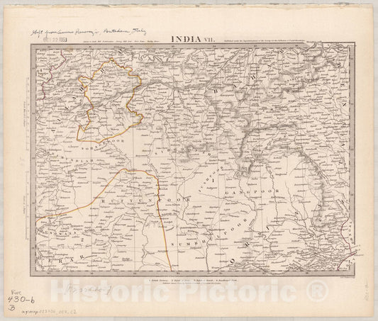 Map : India and Ceylon 1853 12, India and Ceylon , Antique Vintage Reproduction
