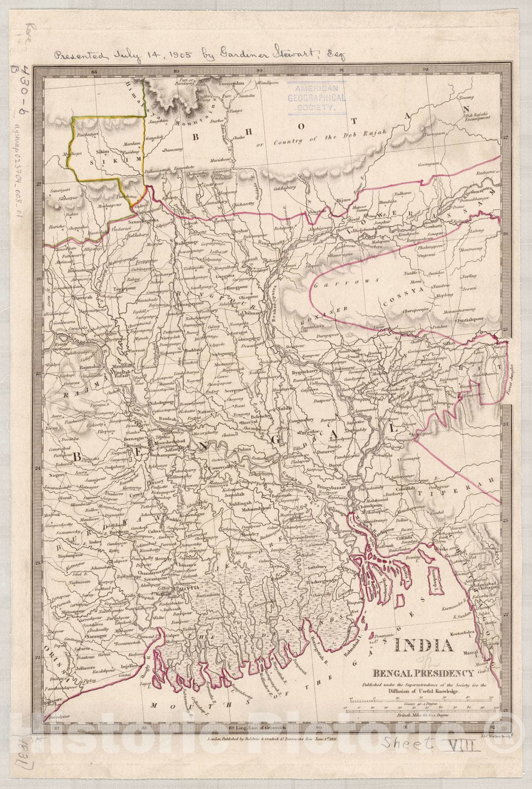 Map : India and Ceylon 1853 16, India and Ceylon , Antique Vintage Reproduction