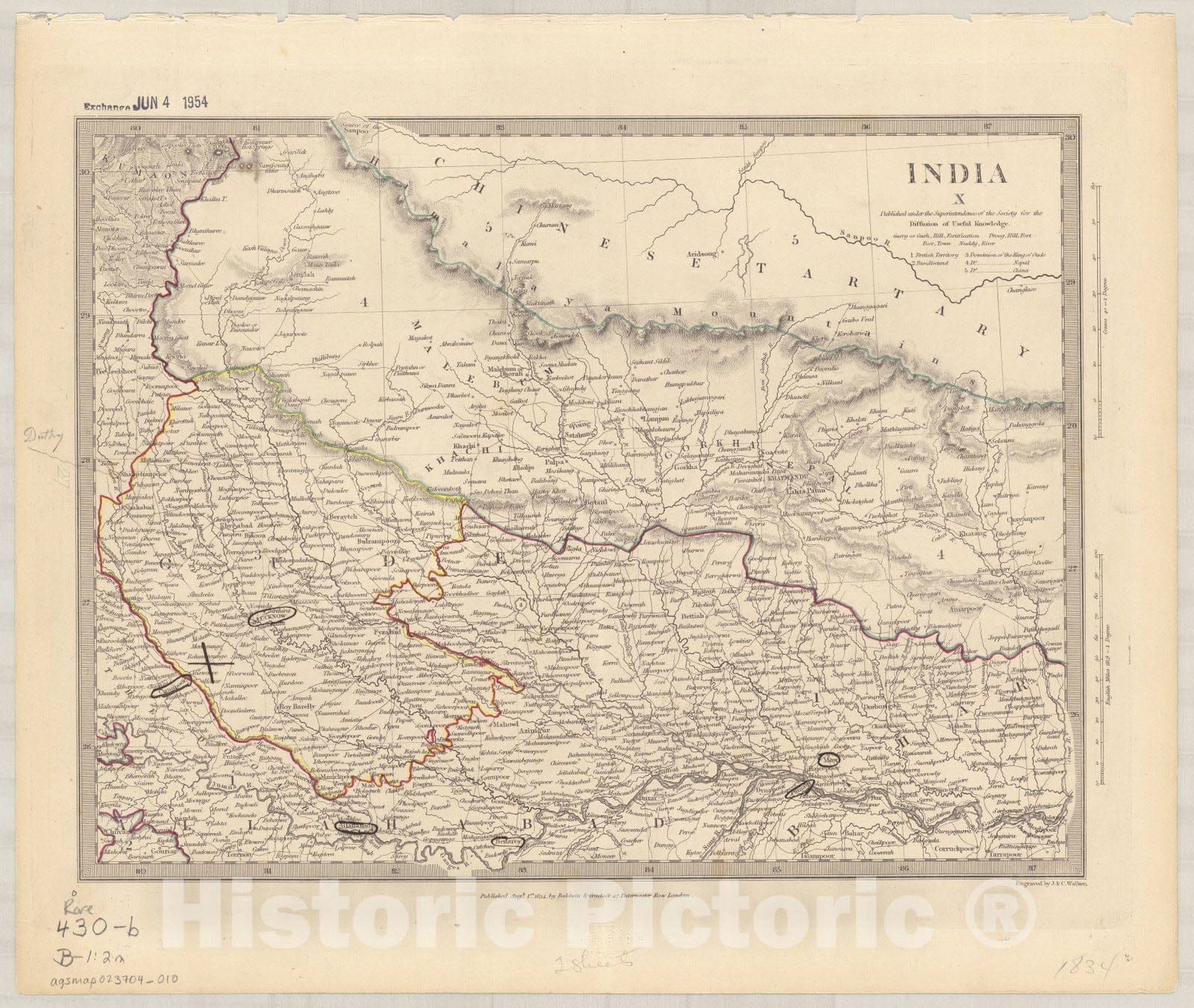 Map : India and Ceylon 1853 18, India and Ceylon , Antique Vintage Reproduction