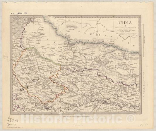 Map : India and Ceylon 1853 18, India and Ceylon , Antique Vintage Reproduction