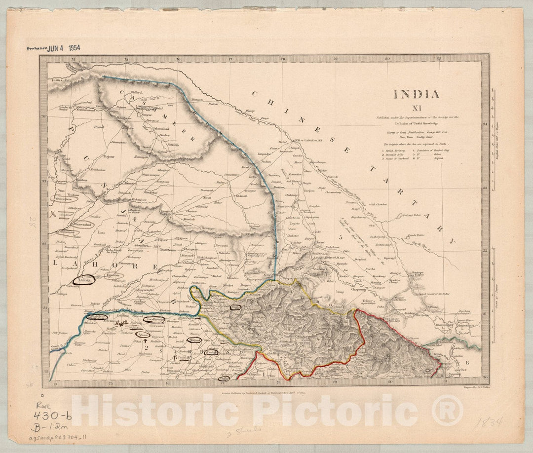 Map : India and Ceylon 1853 14, India and Ceylon , Antique Vintage Reproduction