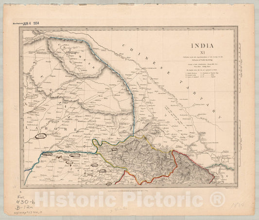 Map : India and Ceylon 1853 14, India and Ceylon , Antique Vintage Reproduction