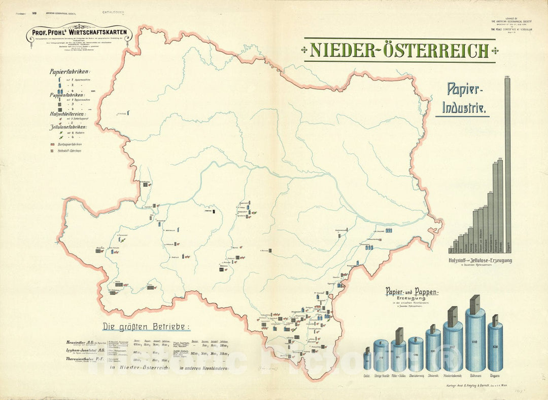 Map : Austria 1913 19, Antique Vintage Reproduction