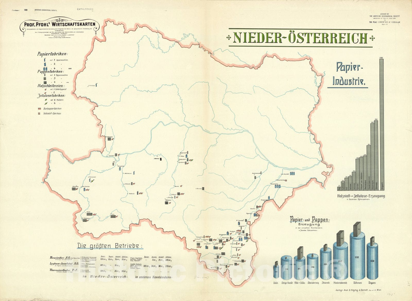 Map : Austria 1913 19, Antique Vintage Reproduction