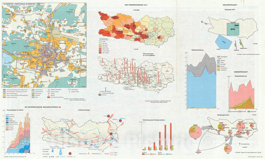 Map : Carinthia, Austria 1976 1, Schulhandkarte Karnten, Antique Vintage Reproduction