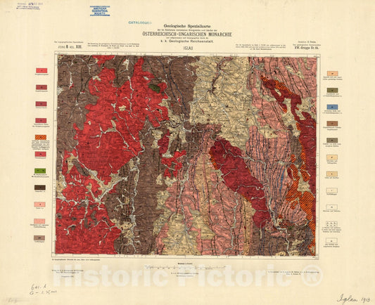 Map : Austria 1912- 18, Geologische Spezialkarte der Republik Osterreich , Antique Vintage Reproduction