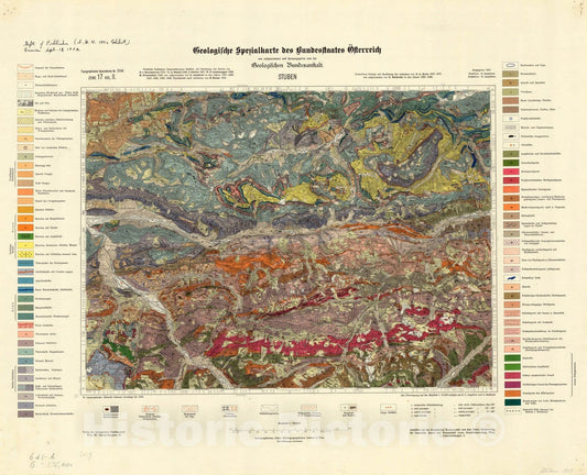 Map : Austria 1912- 6, Geologische Spezialkarte der Republik Osterreich , Antique Vintage Reproduction