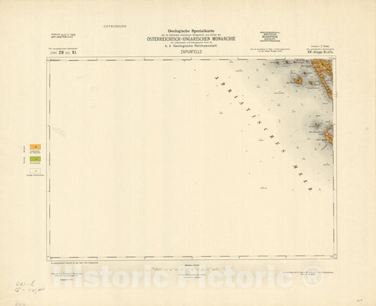 Map : Austria 1912- 9, Geologische Spezialkarte der Republik Osterreich , Antique Vintage Reproduction