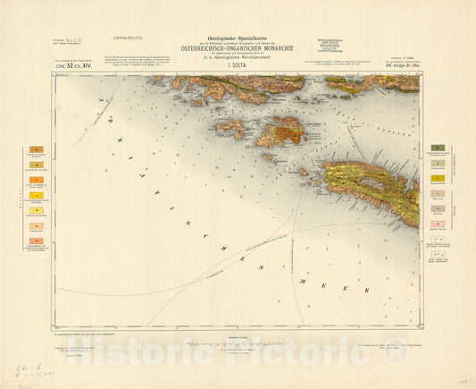 Map : Austria 1912- 11, Geologische Spezialkarte der Republik Osterreich , Antique Vintage Reproduction