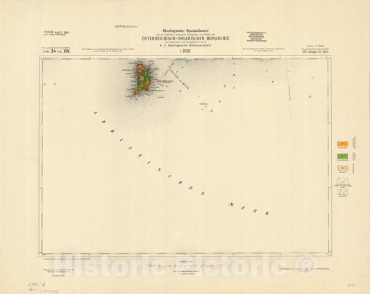 Map : Austria 1912- 14, Geologische Spezialkarte der Republik Osterreich , Antique Vintage Reproduction