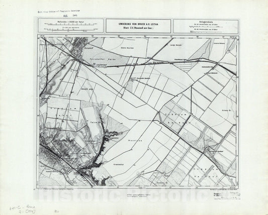 Map : Austria 1944 6, Umgebung von Bruck A.D. Leitha, Antique Vintage Reproduction