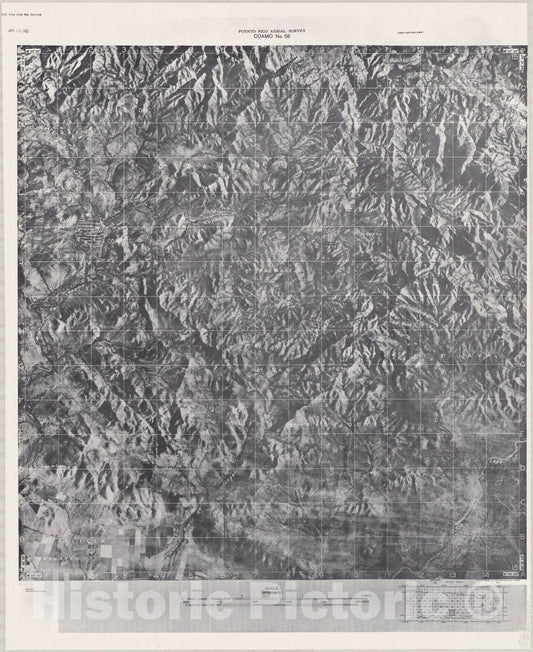 Map : Puerto Rico 1940 19, Puerto Rico aerial survey , Antique Vintage Reproduction