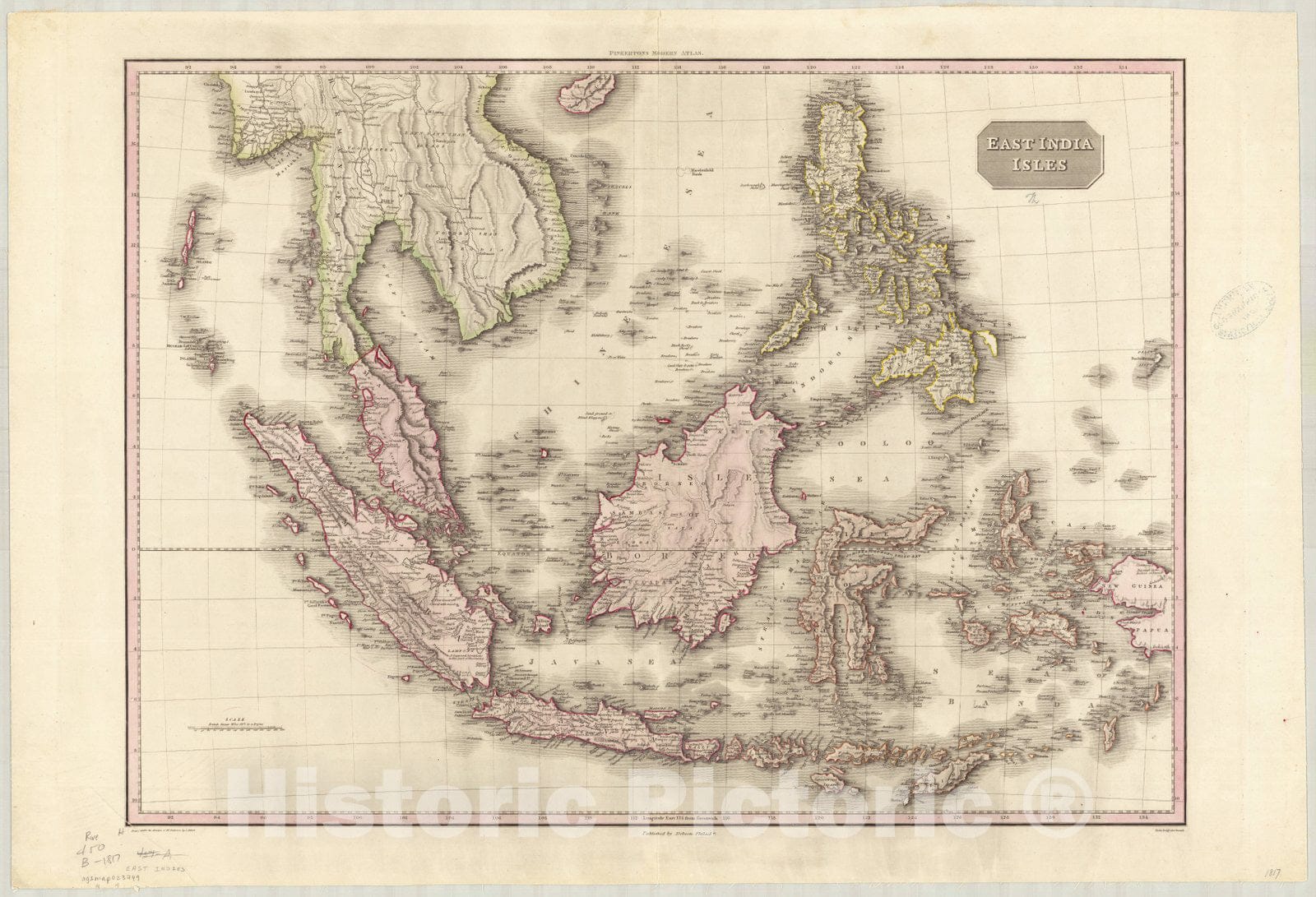 Map : East India 1818, East India Isles , Antique Vintage Reproduction
