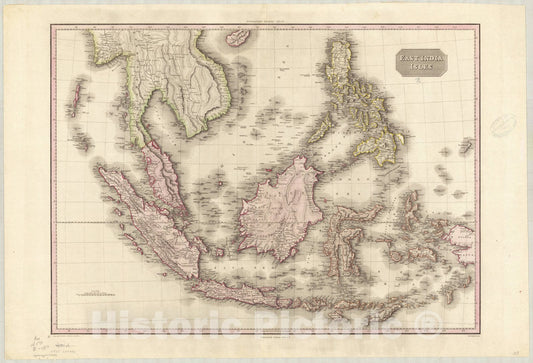 Map : East India 1818, East India Isles , Antique Vintage Reproduction