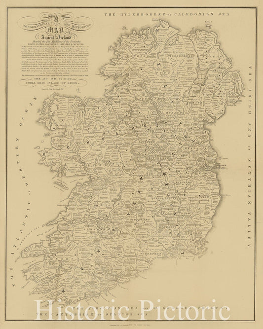 Map : Ireland 1846, Antique Vintage Reproduction