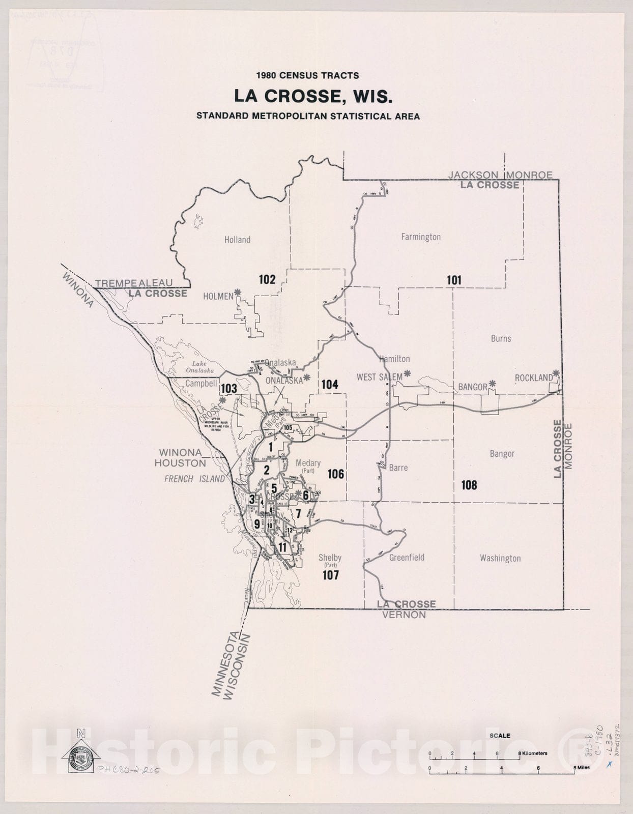 Map : La Crosse, Wisconsin 1980, 1980 census of population and housing, census tracts : maps, La Crosse, Wis., standard metropolitan statistical area