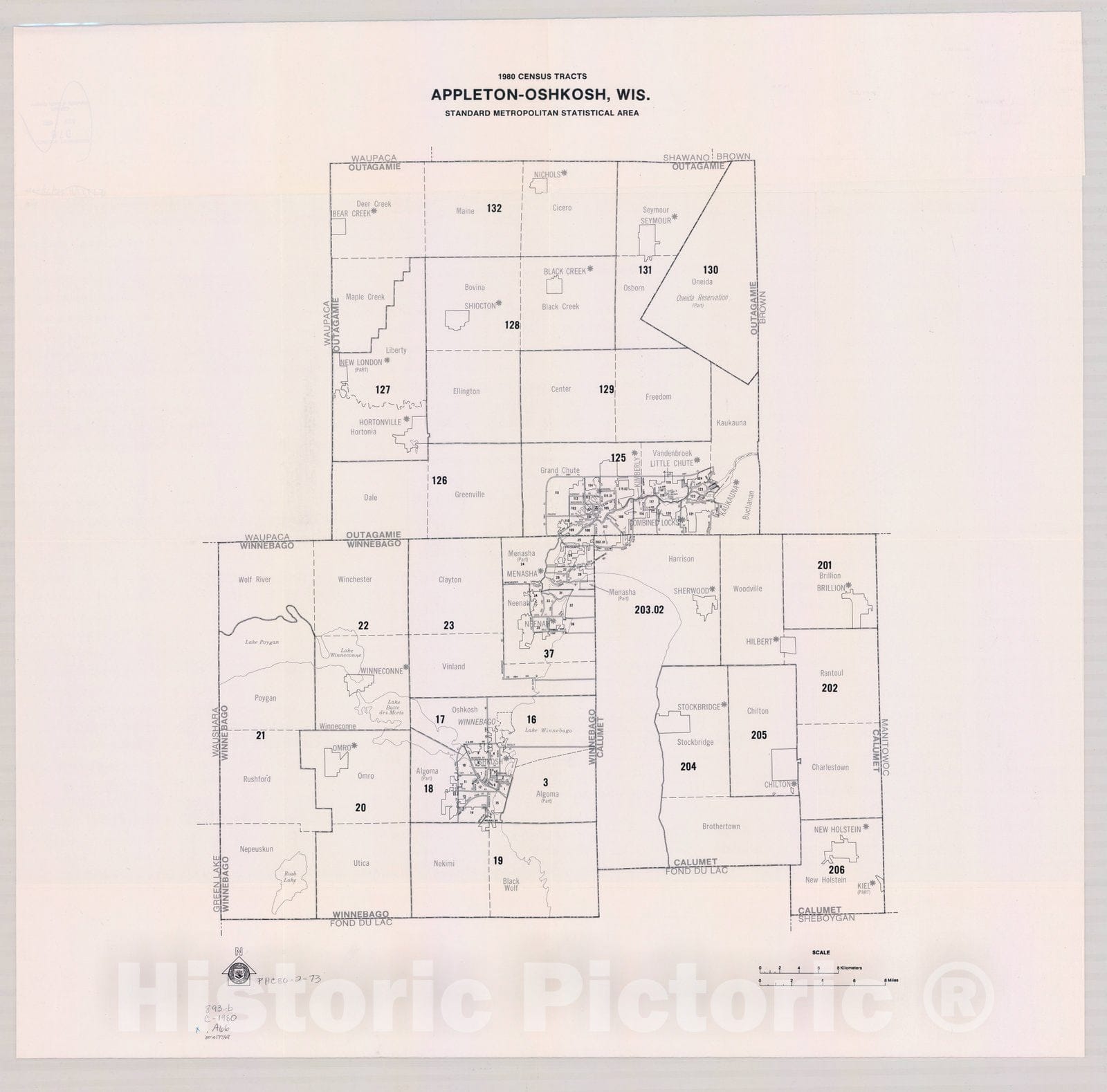 Map : Appleton-Oshkosh, Wisconsin 1980, 1980 census of population and housing, census tracts : maps, Appleton-Oshkosh, Wis., standard metropolitan statistical area