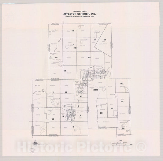 Map : Appleton-Oshkosh, Wisconsin 1980, 1980 census of population and housing, census tracts : maps, Appleton-Oshkosh, Wis., standard metropolitan statistical area