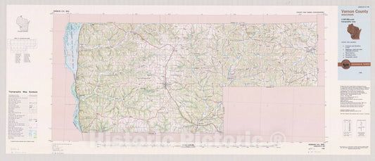 Map : Vernon County, Wisconsin 1986, County map series (topographic), [Wisconsin] , Antique Vintage Reproduction