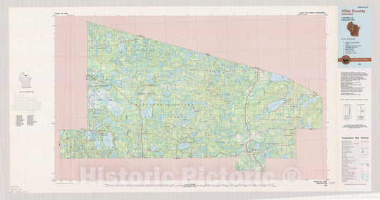 Map : Vilas County, Wisconsin 1986, County map series (topographic), [Wisconsin] , Antique Vintage Reproduction