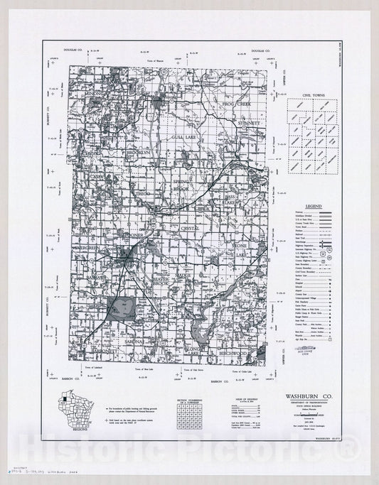 Map : Washburn County, Wisconsin 2006, [Wisconsin county transportation maps] , Antique Vintage Reproduction