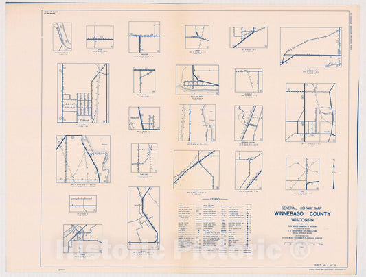 Map : Winnebago County, Wisconsin 1937 1, General highway map ... County, Wisconsin , Antique Vintage Reproduction
