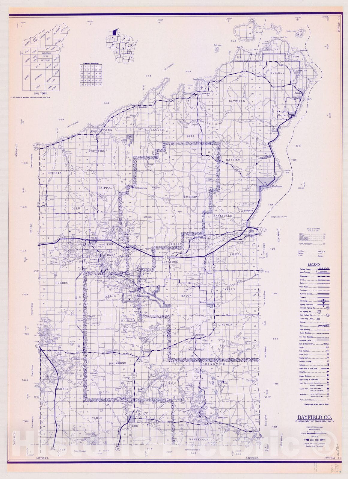 Map : Brown County, Wisconsin 1984 2, [Wisconsin county transportation maps] , Antique Vintage Reproduction