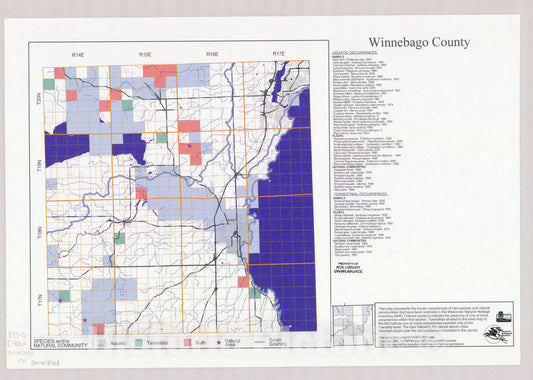 Map : Winnebago County, Wisconsin 2002, Natural Heritage Inventory Wisconsin , Antique Vintage Reproduction
